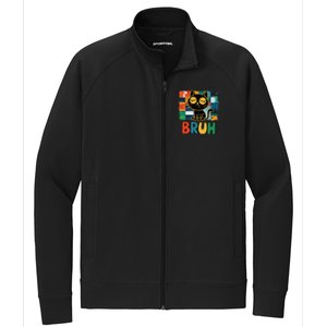 Bruh Humorous Black Cat Design Bruh Cat Boring Bruh Cat Stretch Full-Zip Cadet Jacket