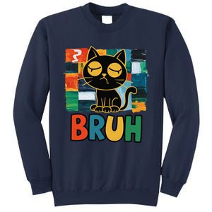 Bruh Humorous Black Cat Design Bruh Cat Boring Bruh Cat Sweatshirt