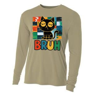 Bruh Humorous Black Cat Design Bruh Cat Boring Bruh Cat Cooling Performance Long Sleeve Crew