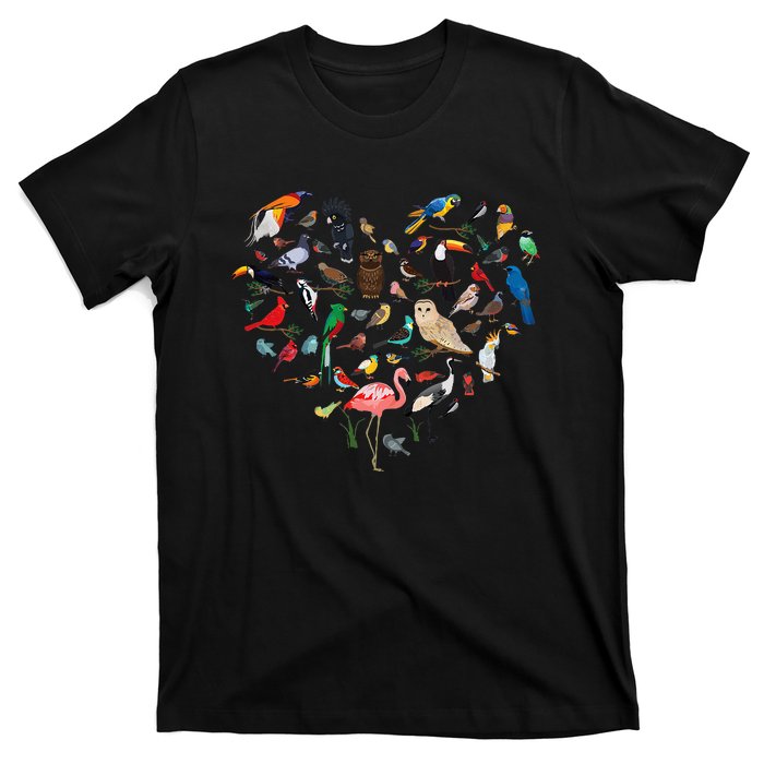 Bird Heart Birding Bird Watching Birder Bird Watcher T-Shirt