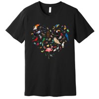 Bird Heart Birding Bird Watching Birder Bird Watcher Premium T-Shirt