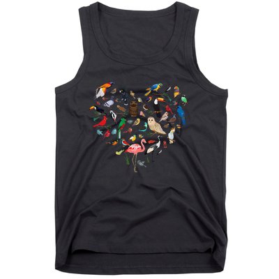 Bird Heart Birding Bird Watching Birder Bird Watcher Tank Top