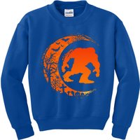 Bigfoot Halloween Bigfoot Crescent Moon Kids Sweatshirt