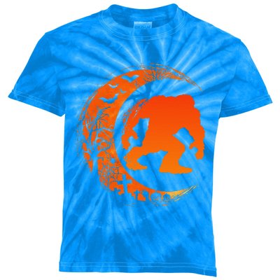 Bigfoot Halloween Bigfoot Crescent Moon Kids Tie-Dye T-Shirt