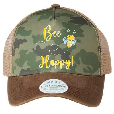 Bee Happy Bumblebee Cute Gift Legacy Tie Dye Trucker Hat