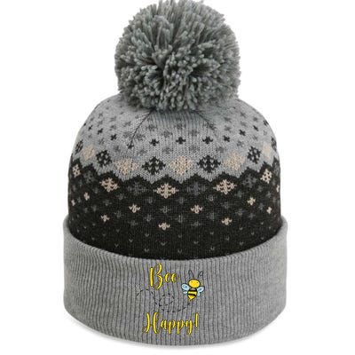 Bee Happy Bumblebee Cute Gift The Baniff Cuffed Pom Beanie