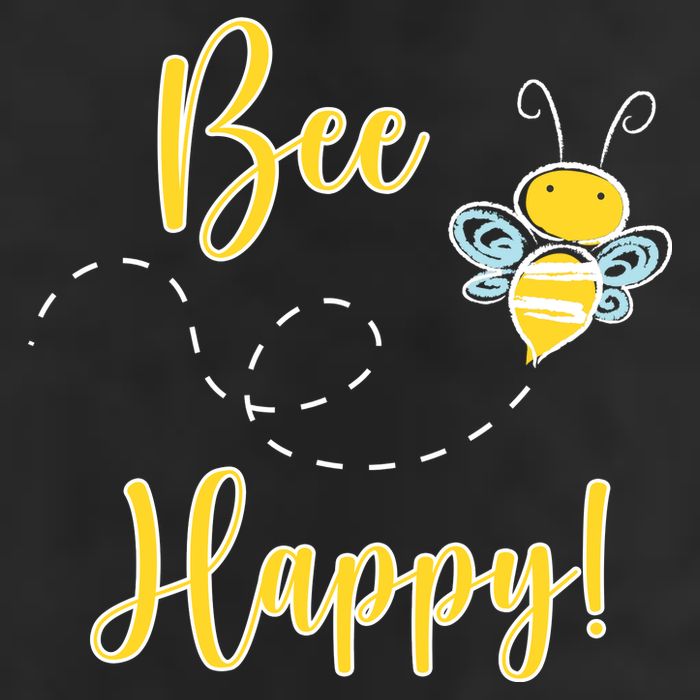 Bee Happy Bumblebee Cute Gift 7 Panel Mesh Trucker Snapback Hat