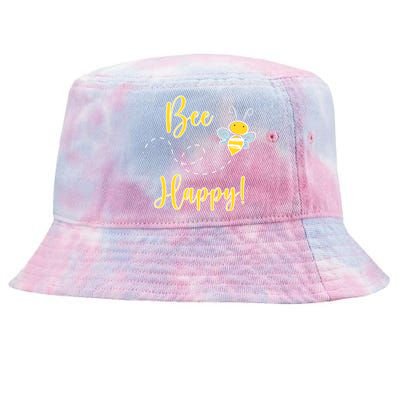 Bee Happy Bumblebee Cute Gift Tie-Dyed Bucket Hat