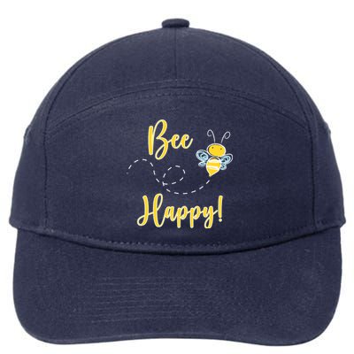 Bee Happy Bumblebee Cute Gift 7-Panel Snapback Hat