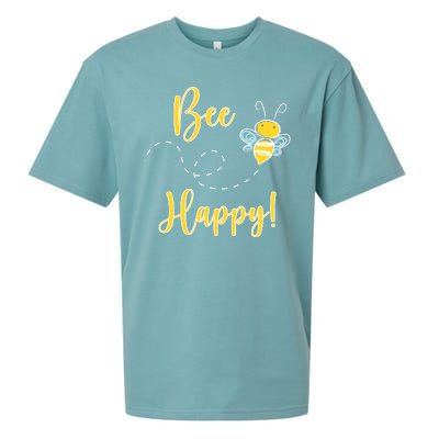 Bee Happy Bumblebee Cute Gift Sueded Cloud Jersey T-Shirt