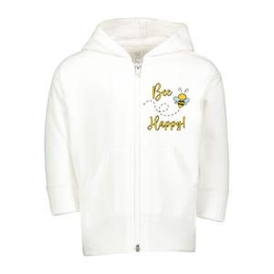 Bee Happy Bumblebee Cute Gift Toddler Zip Fleece Hoodie