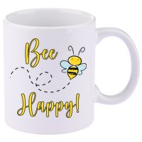 Bee Happy Bumblebee Cute Gift 11oz C Handle Ceramic Mug