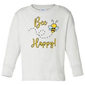 Bee Happy Bumblebee Cute Gift Toddler Long Sleeve Shirt