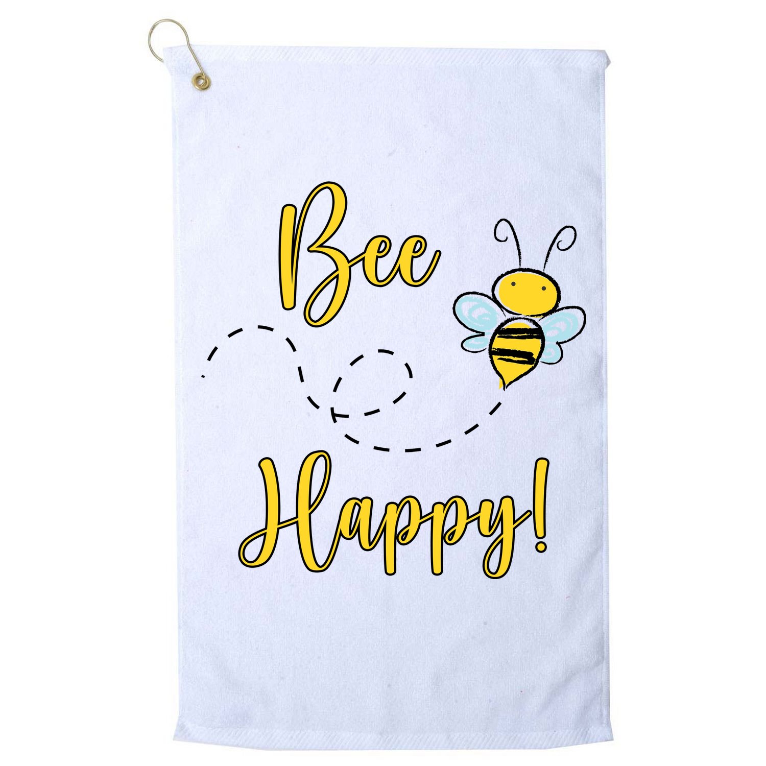 Bee Happy Bumblebee Cute Gift Golf Towel