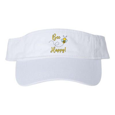 Bee Happy Bumblebee Cute Gift Valucap Bio-Washed Visor