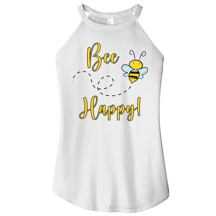 Bee Happy Bumblebee Cute Gift Women's Perfect Tri Rocker Tank
