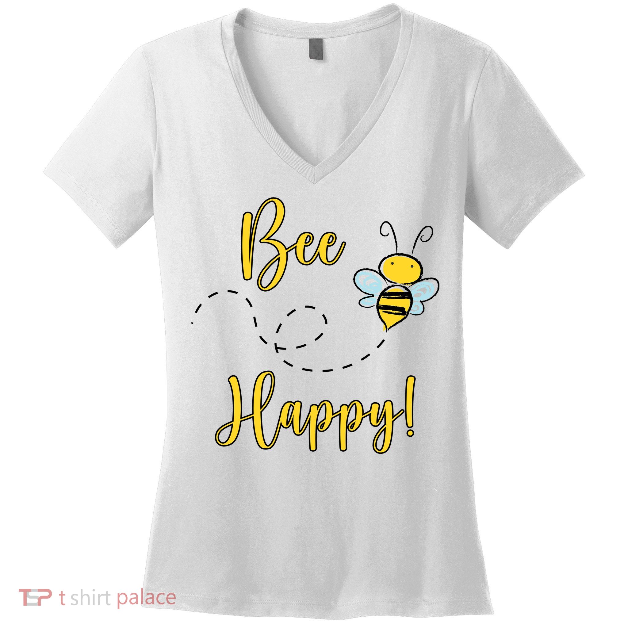 Bee Happy Bumblebee Cute Gift Women's V-Neck T-Shirt