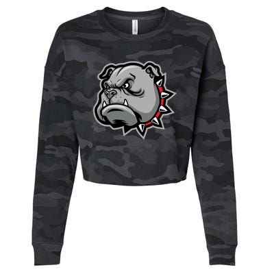 Bulldog Head Cropped Pullover Crew