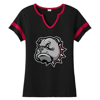 Bulldog Head Ladies Halftime Notch Neck Tee