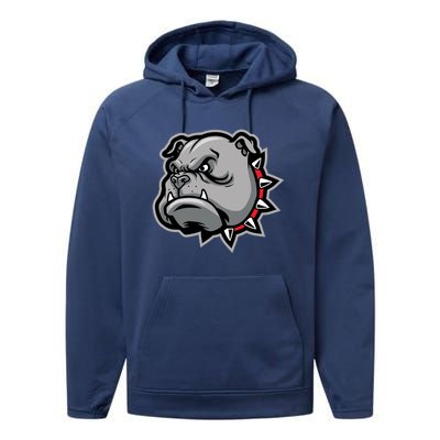 Bulldog Head Performance Fleece Hoodie