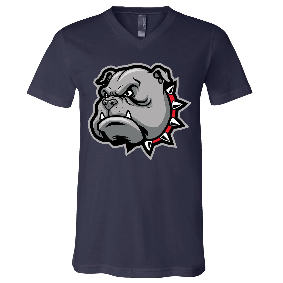 Bulldog Head V-Neck T-Shirt
