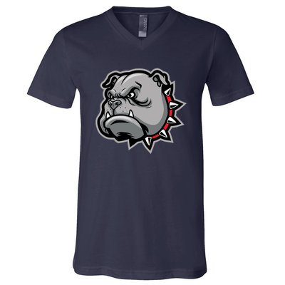 Bulldog Head V-Neck T-Shirt