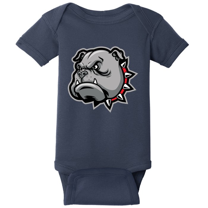 Bulldog Head Baby Bodysuit