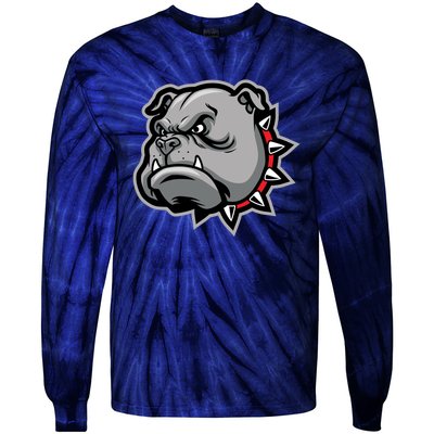 Bulldog Head Tie-Dye Long Sleeve Shirt