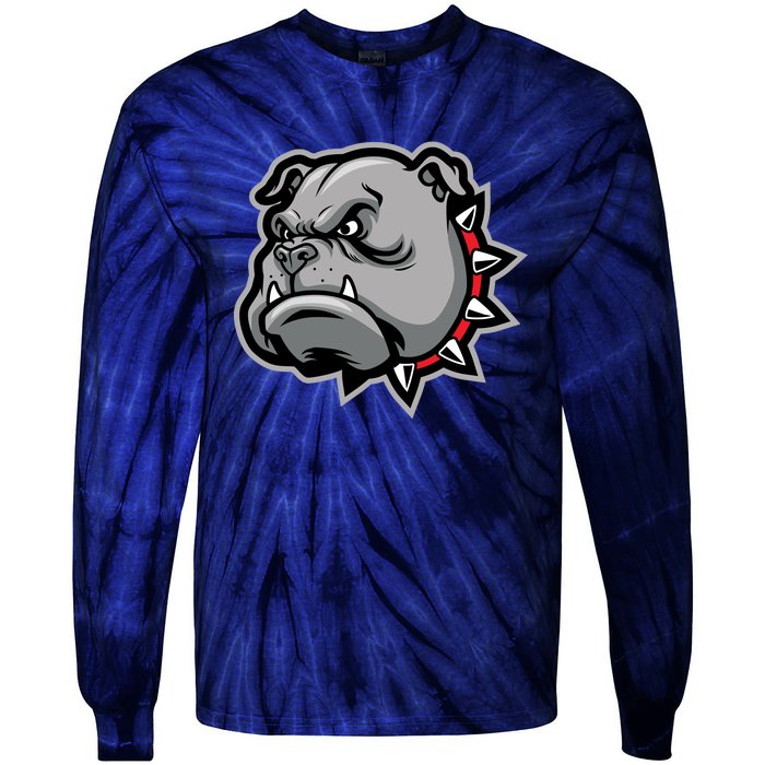 Bulldog Head Tie-Dye Long Sleeve Shirt