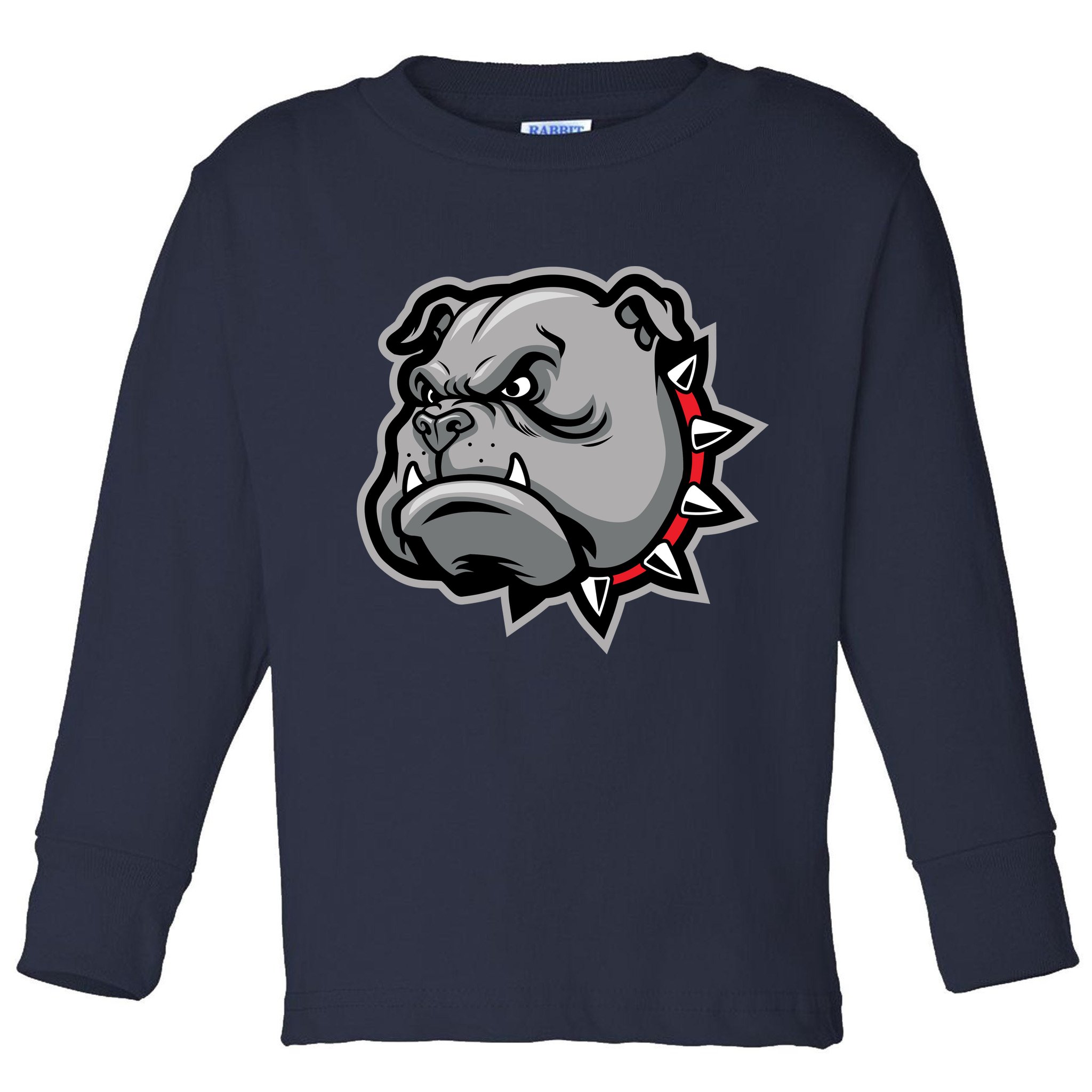 Bulldog Head Toddler Long Sleeve Shirt