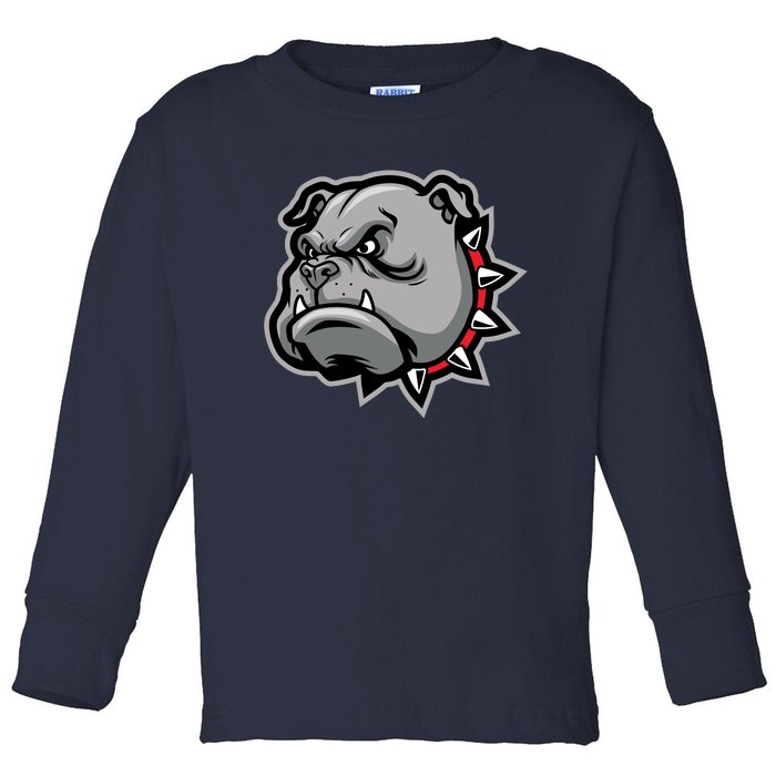 Bulldog Head Toddler Long Sleeve Shirt