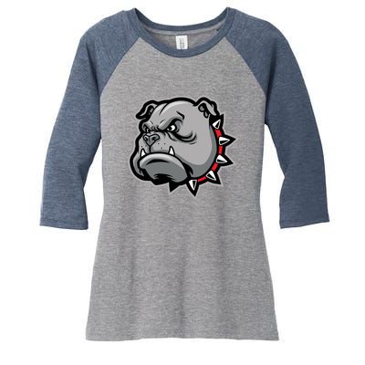 Bulldog Head Women's Tri-Blend 3/4-Sleeve Raglan Shirt