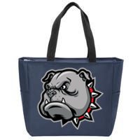 Bulldog Head Zip Tote Bag