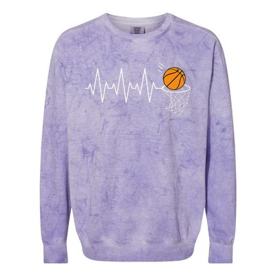 Basketball Heartbeat Basketball Lover Colorblast Crewneck Sweatshirt