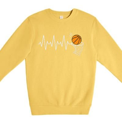 Basketball Heartbeat Basketball Lover Premium Crewneck Sweatshirt