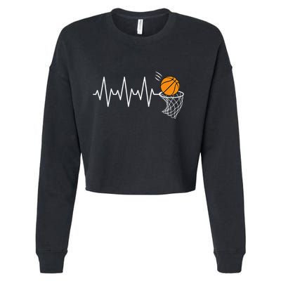 Basketball Heartbeat Basketball Lover Cropped Pullover Crew