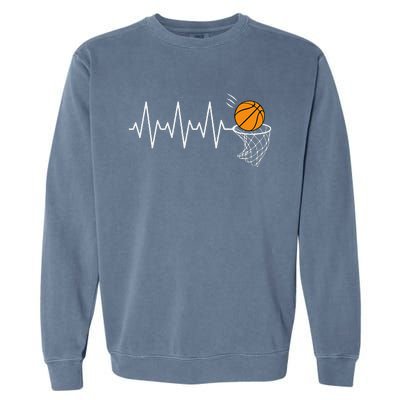 Basketball Heartbeat Basketball Lover Garment-Dyed Sweatshirt