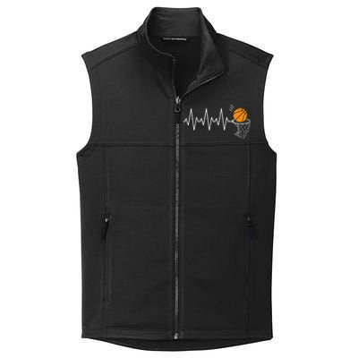 Basketball Heartbeat Basketball Lover Collective Smooth Fleece Vest