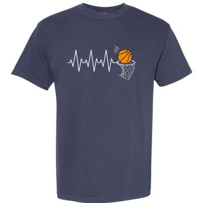 Basketball Heartbeat Basketball Lover Garment-Dyed Heavyweight T-Shirt