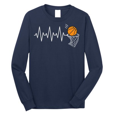 Basketball Heartbeat Basketball Lover Long Sleeve Shirt