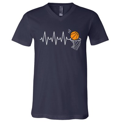 Basketball Heartbeat Basketball Lover V-Neck T-Shirt