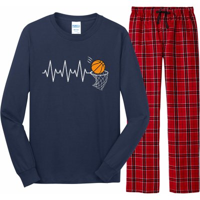 Basketball Heartbeat Basketball Lover Long Sleeve Pajama Set