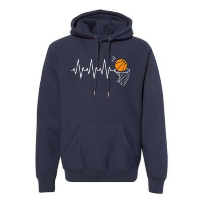 Basketball Heartbeat Basketball Lover Premium Hoodie