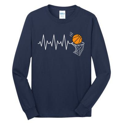 Basketball Heartbeat Basketball Lover Tall Long Sleeve T-Shirt