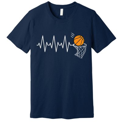 Basketball Heartbeat Basketball Lover Premium T-Shirt