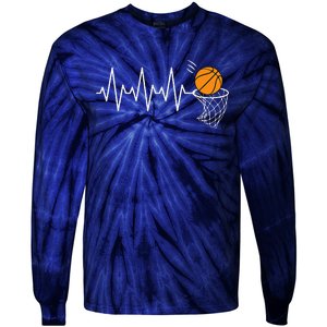 Basketball Heartbeat Basketball Lover Tie-Dye Long Sleeve Shirt