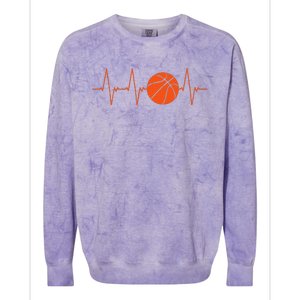 Basketball Heartbeat Bball Gift Colorblast Crewneck Sweatshirt