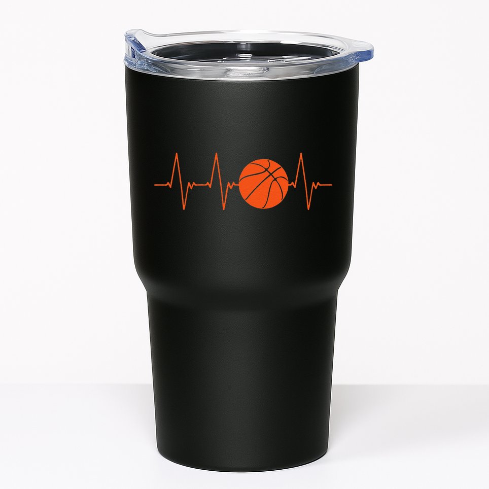Basketball Heartbeat Bball Gift Tumbler
