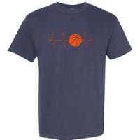 Basketball Heartbeat Bball Gift Garment-Dyed Heavyweight T-Shirt