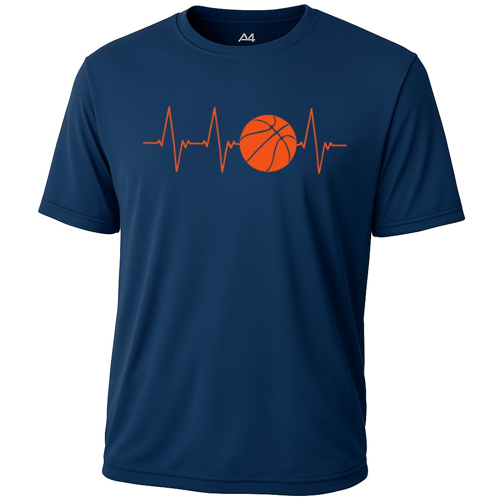 Basketball Heartbeat Bball Gift Cooling Performance Crew T-Shirt
